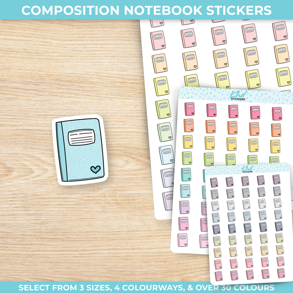 Composition Notebook Icon Stickers Small