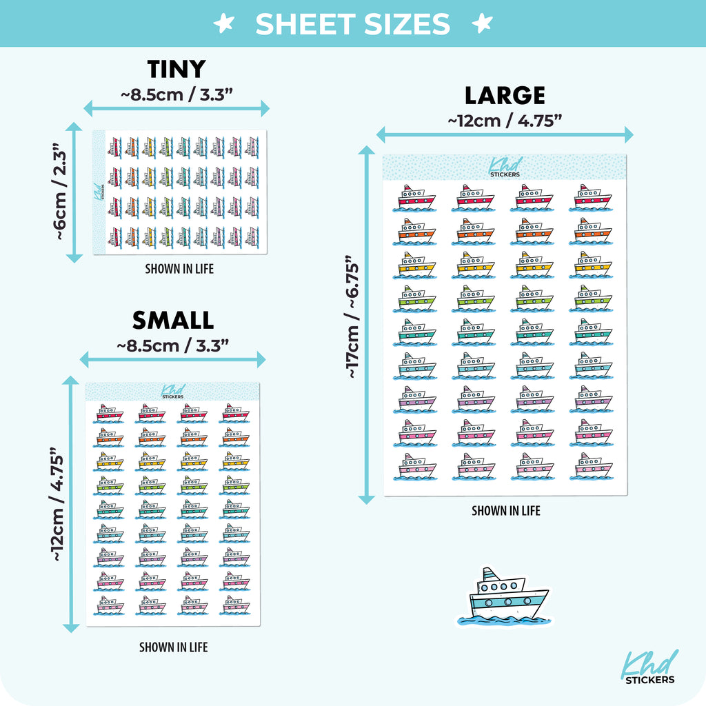 Cruise Ship Icon Stickers Small