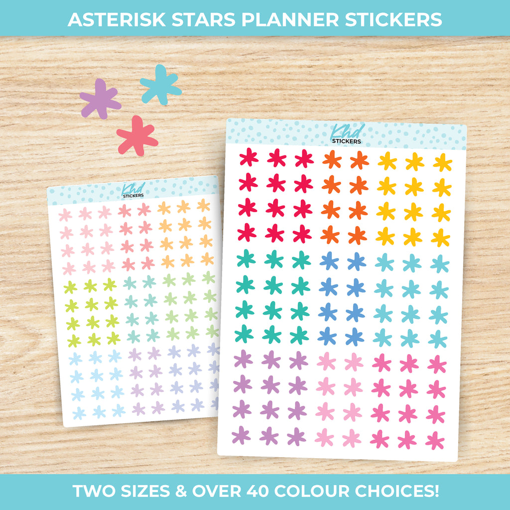 Asterisk Stars Stickers Small