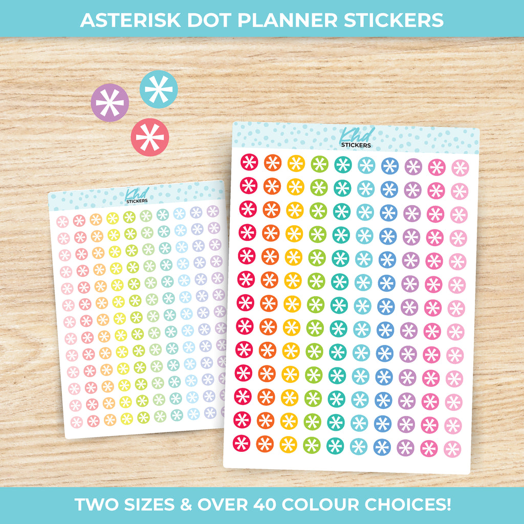 Asterisk Dot Stickers Small