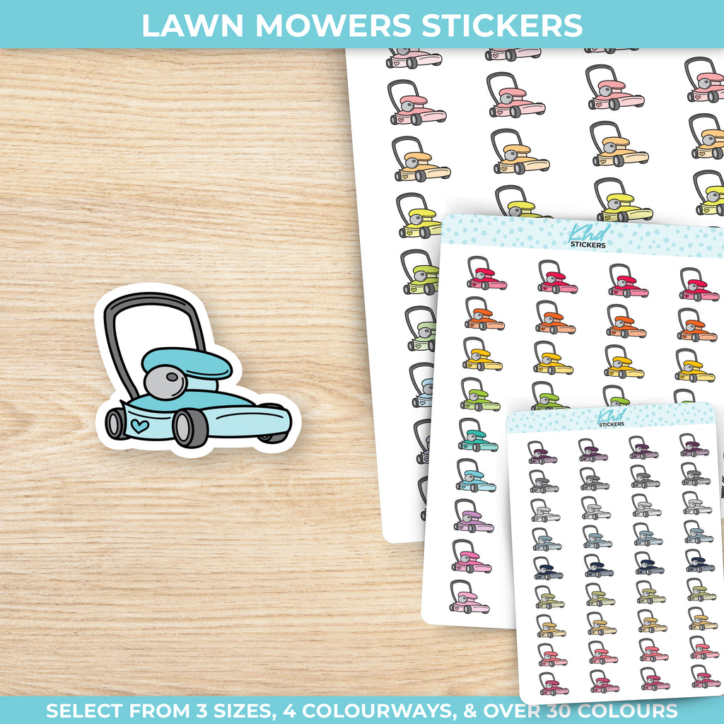 Cute Lawn Mower Icon Stickers Small