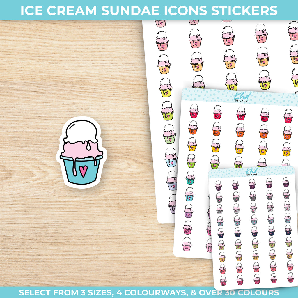 Ice Cream Sundae Icon Stickers Small