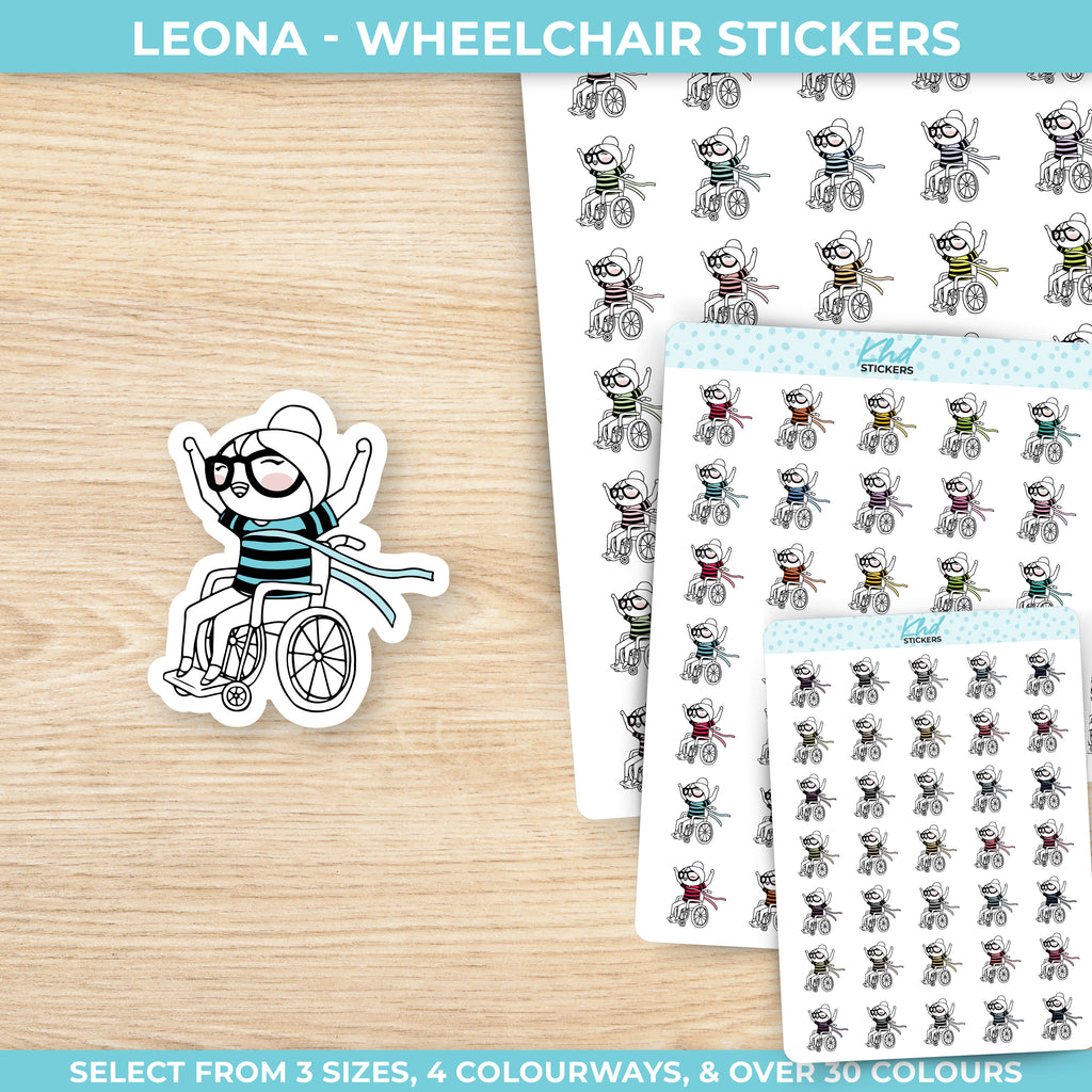 Planner Girl Wheelchair Stickers Small