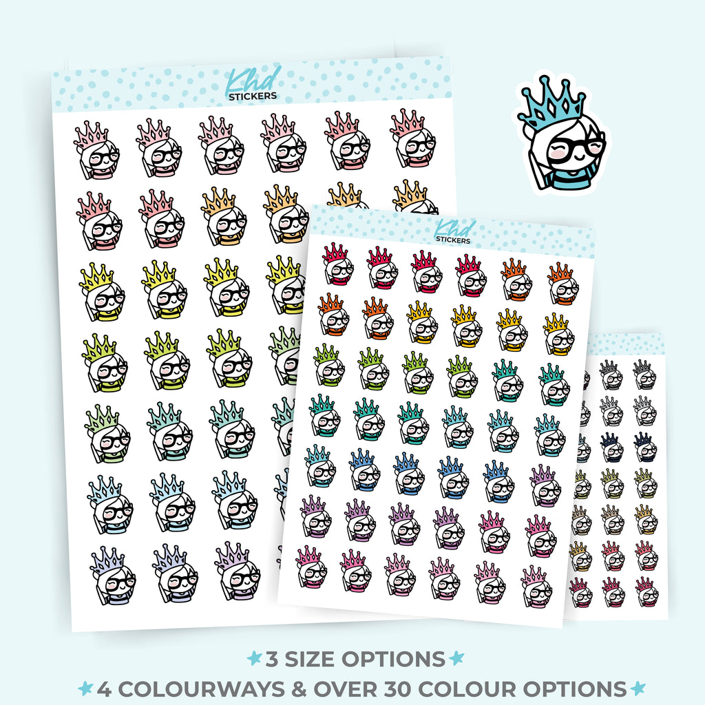 Wear Your Crown Planner Girl Stickers - Planner Stickers - Removable Small