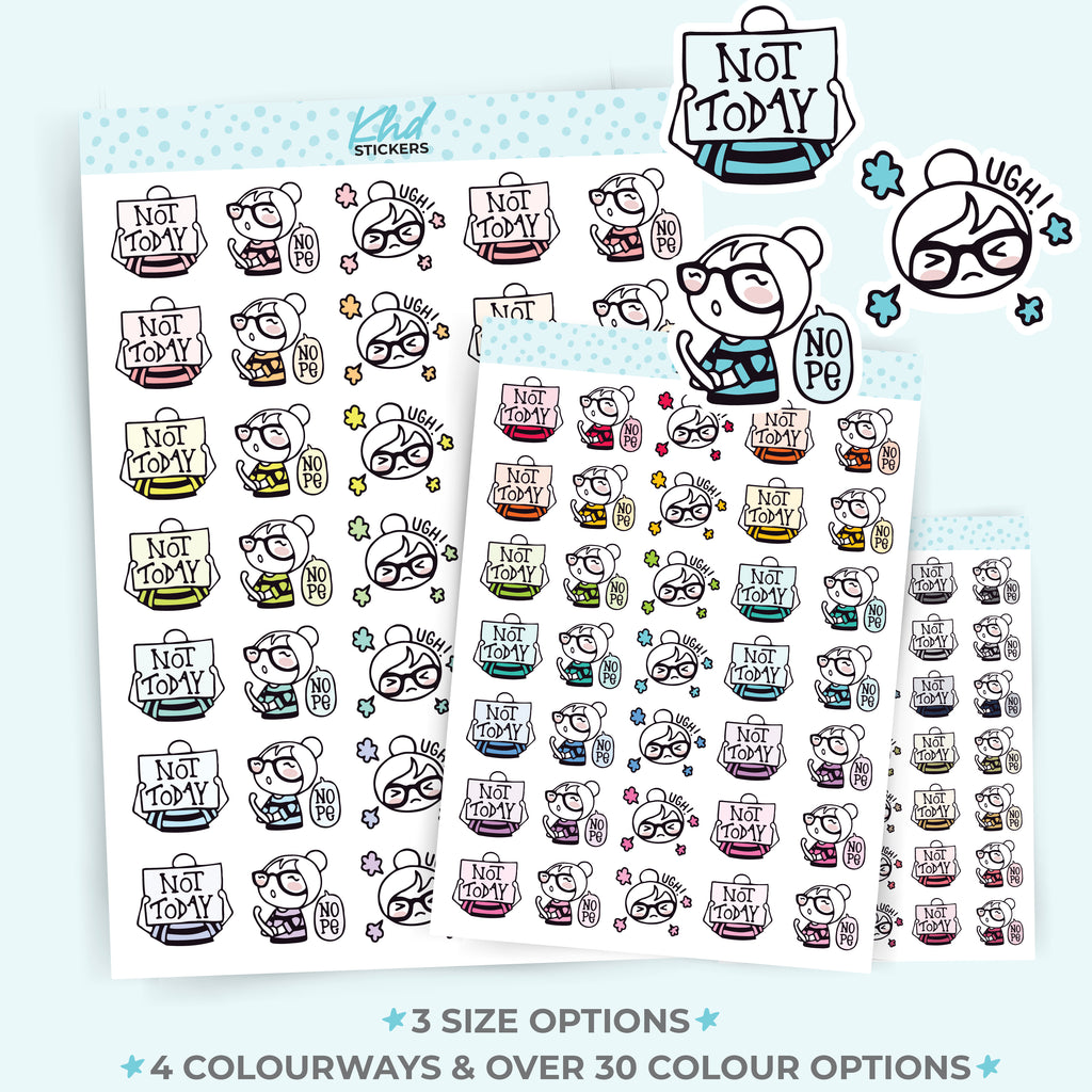 Not Today / Nope / No Planner Girl Stickers Small