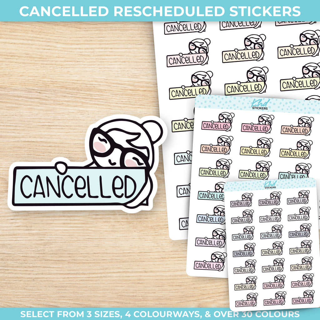 Cancelled Planner Girl Stickers Small