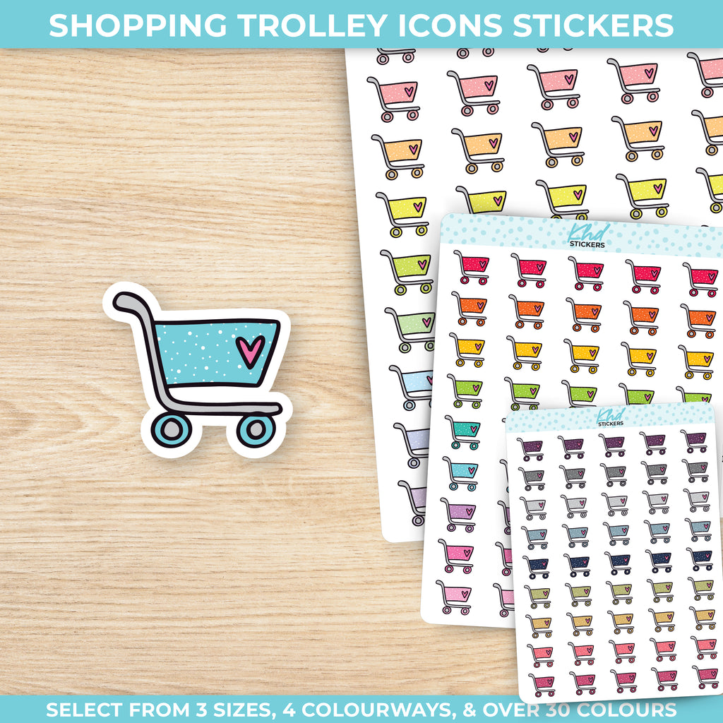 Shopping Trolley Icons Stickers Small