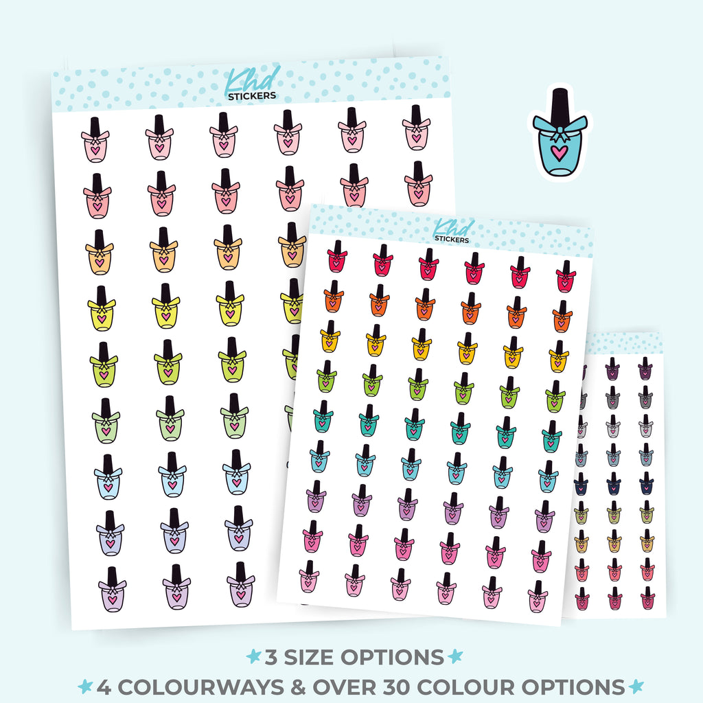 Manicure Pedicure Nail Polish Icon Stickers Small