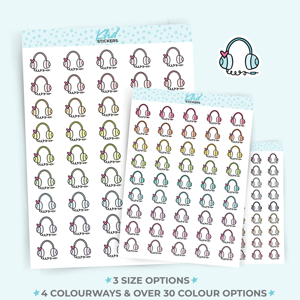 Headphone Icon Stickers Small