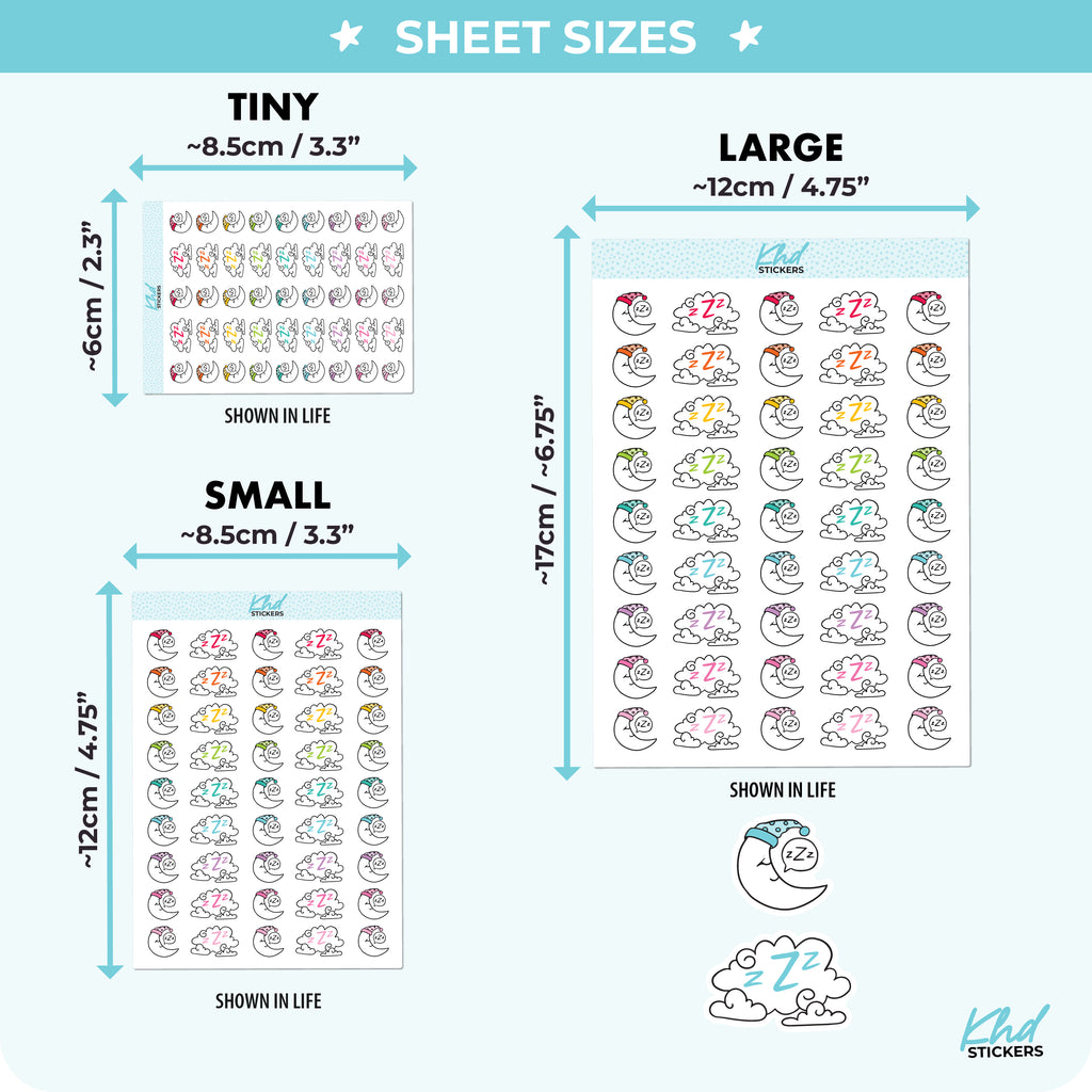 Sleep Time Planner Stickers Small