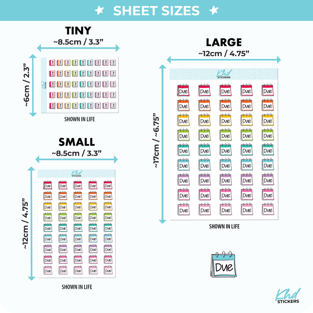 Due Planner Stickers Small