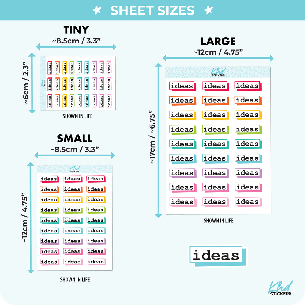 Ideas Planner Stickers Small