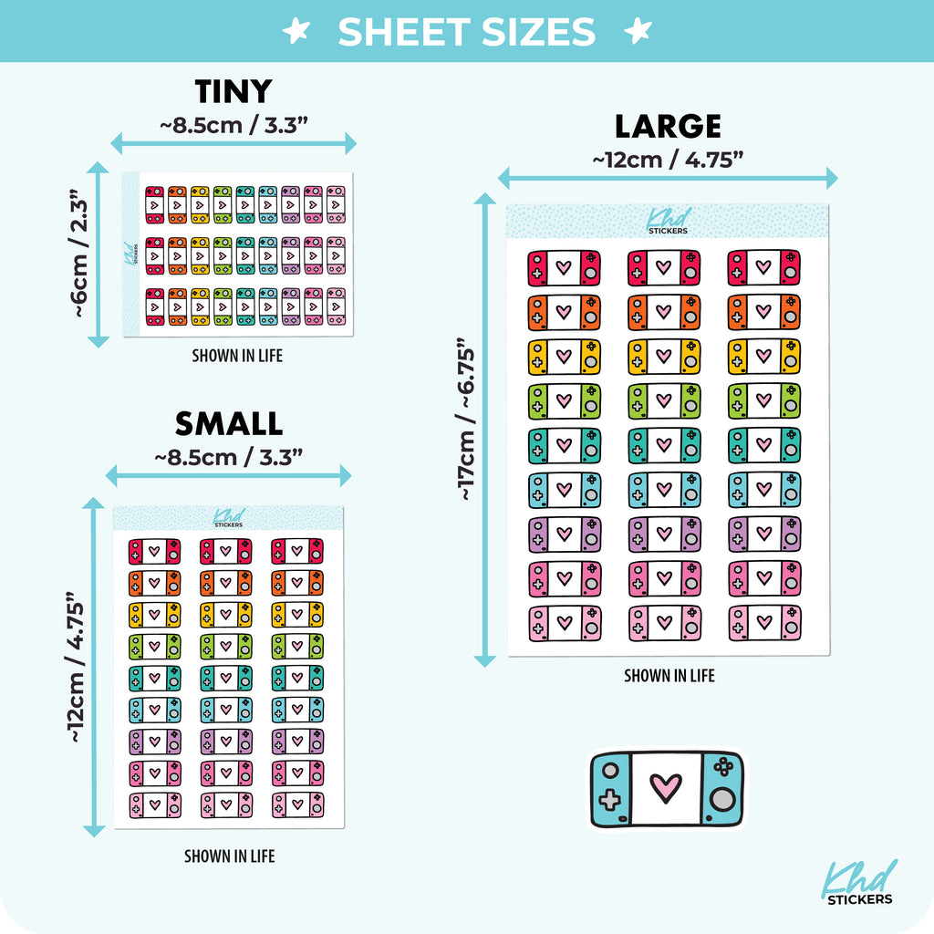 Gaming Planner Stickers Small