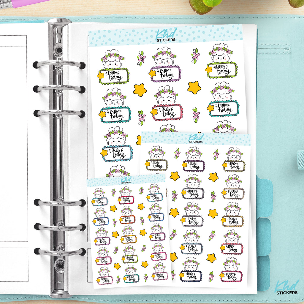 Enjoy Today Planner Stickers with Planner Girl Martha Small