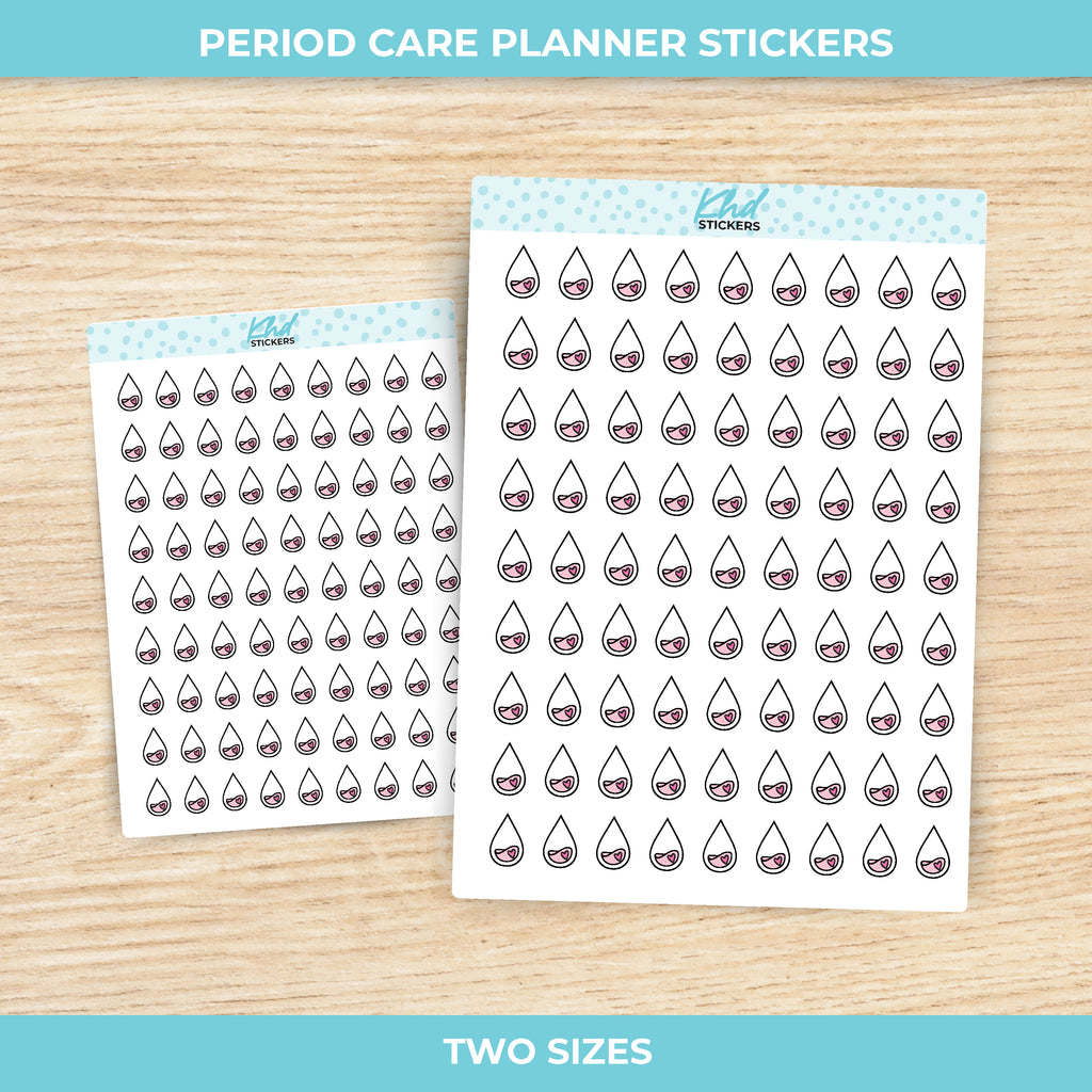 Period Care Stickers Small / Light Droplets