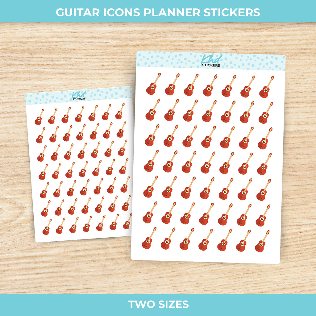 Guitar Icon Stickers Small