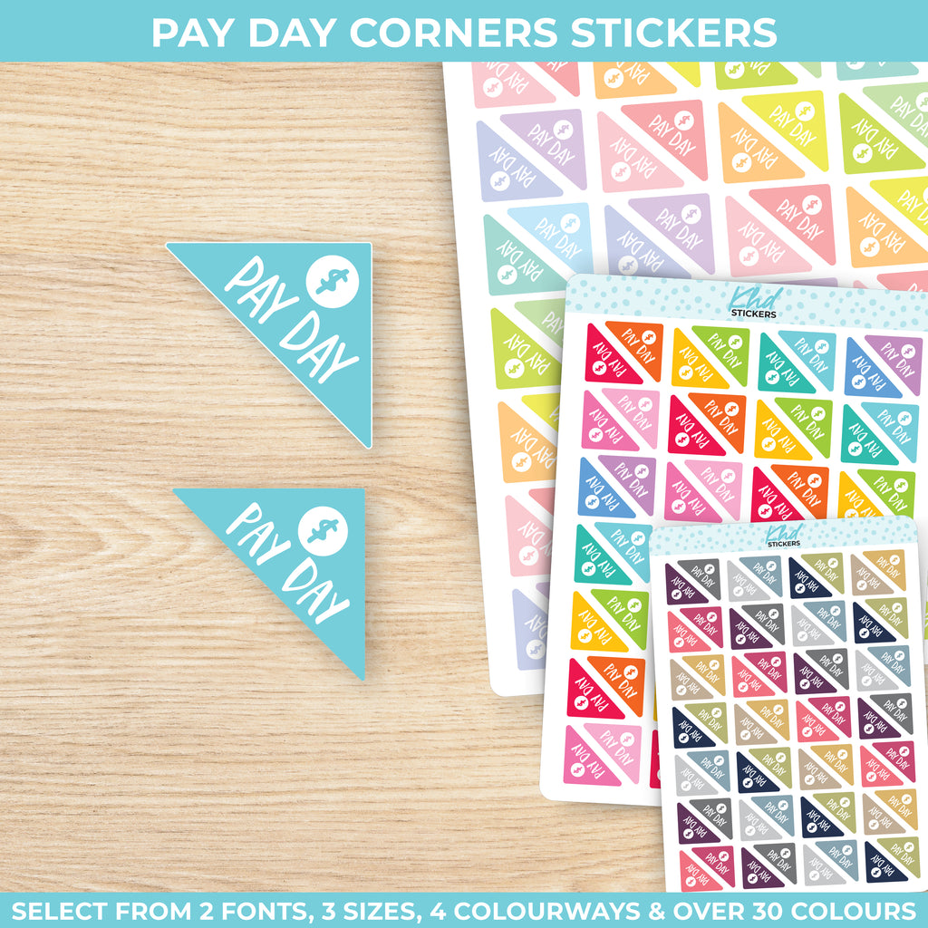 Pay Day Corner Stickers Small