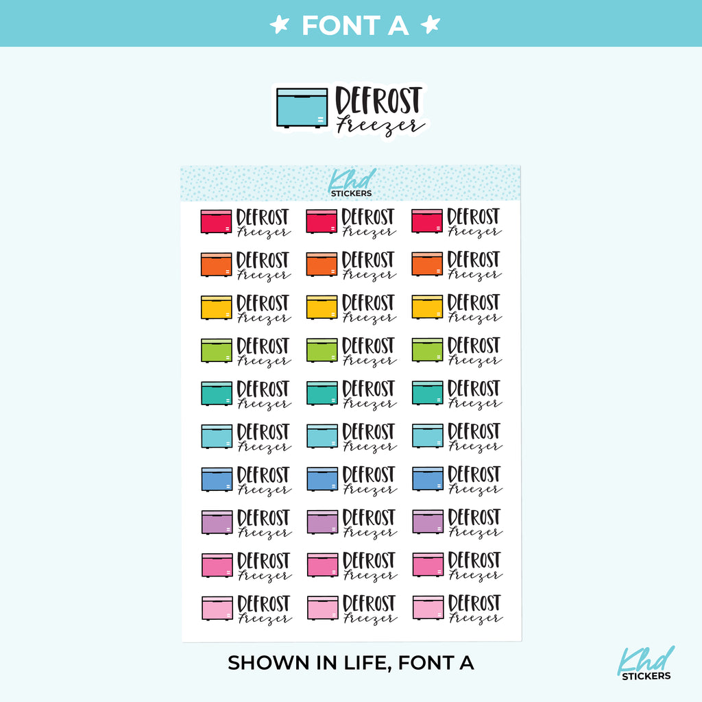 Defrost Freezer Stickers Small