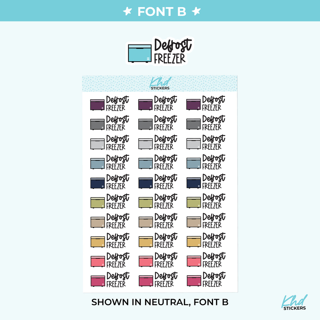 Defrost Freezer Stickers Small