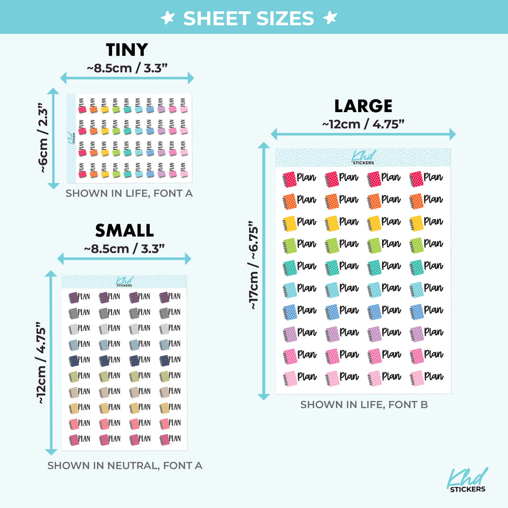 Plan Planner Stickers Small