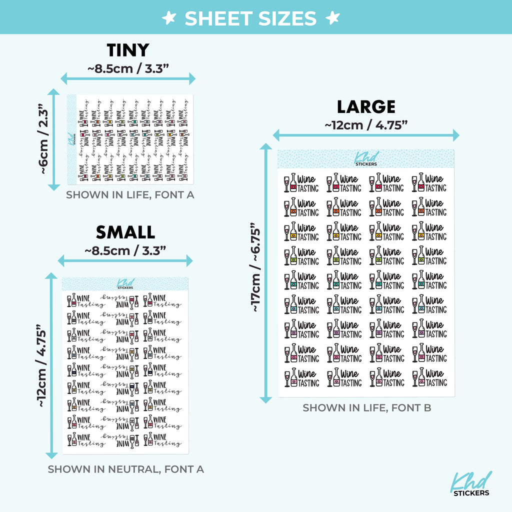 Wine Tasting Planner Stickers Small