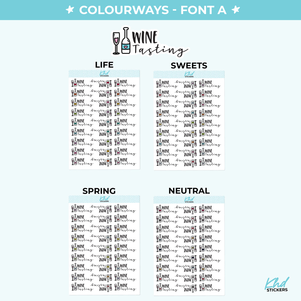 Wine Tasting Planner Stickers Small