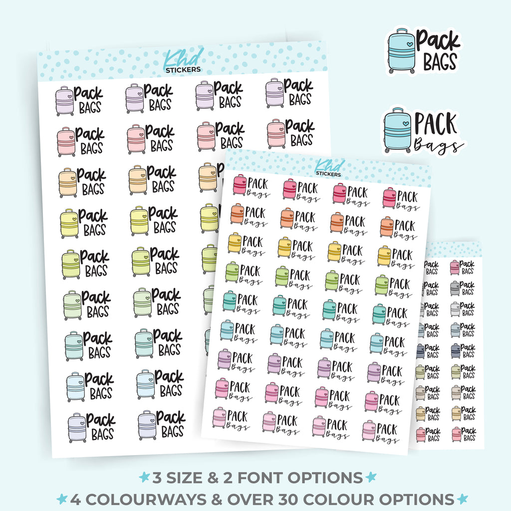 Pack Bags Planner Stickers Small