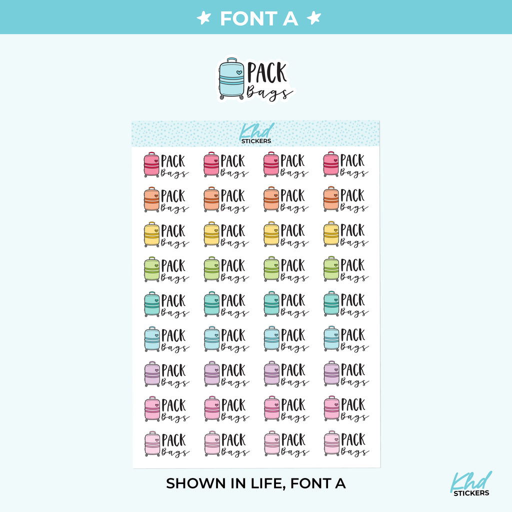 Pack Bags Planner Stickers Small