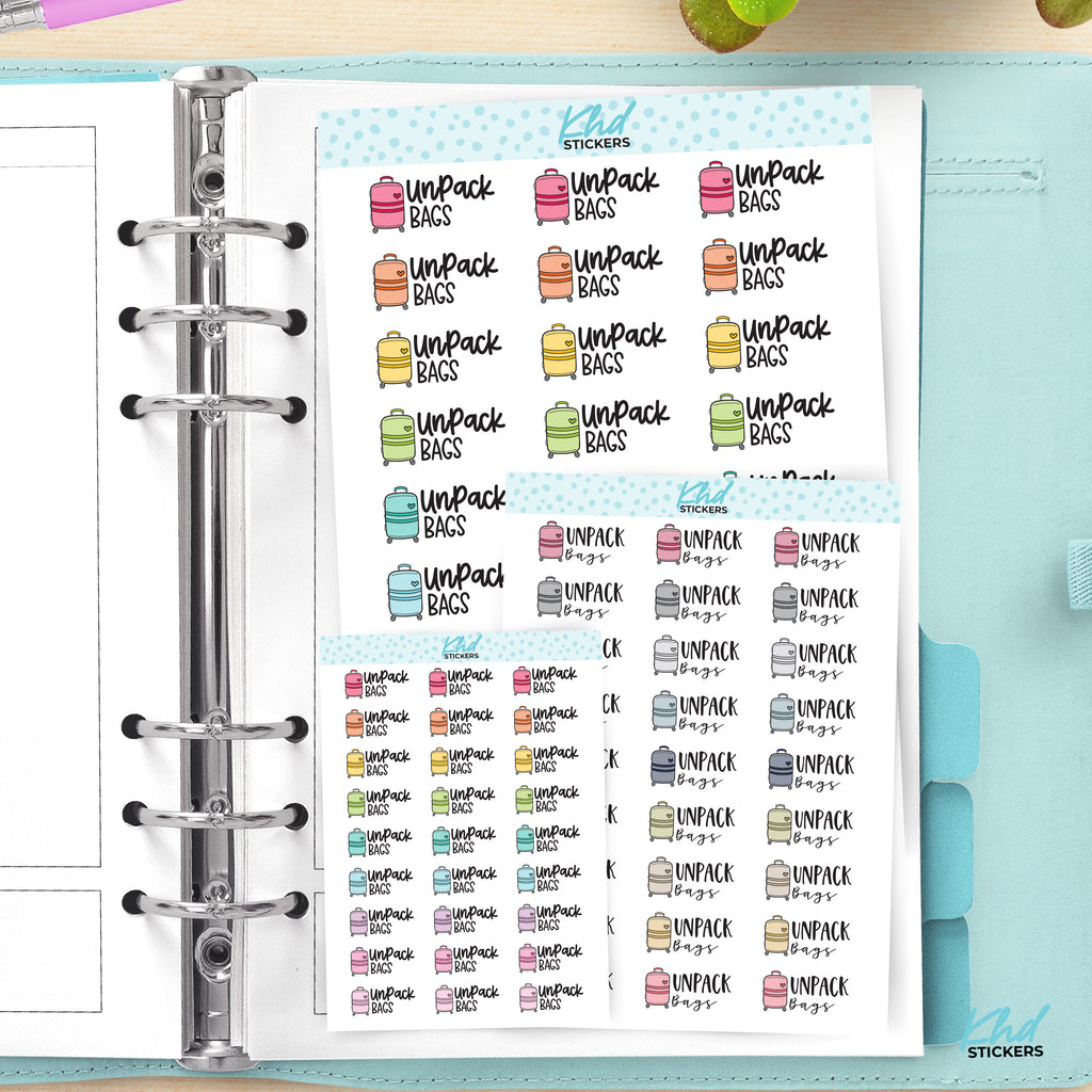 Unpack Bags Planner Stickers Small