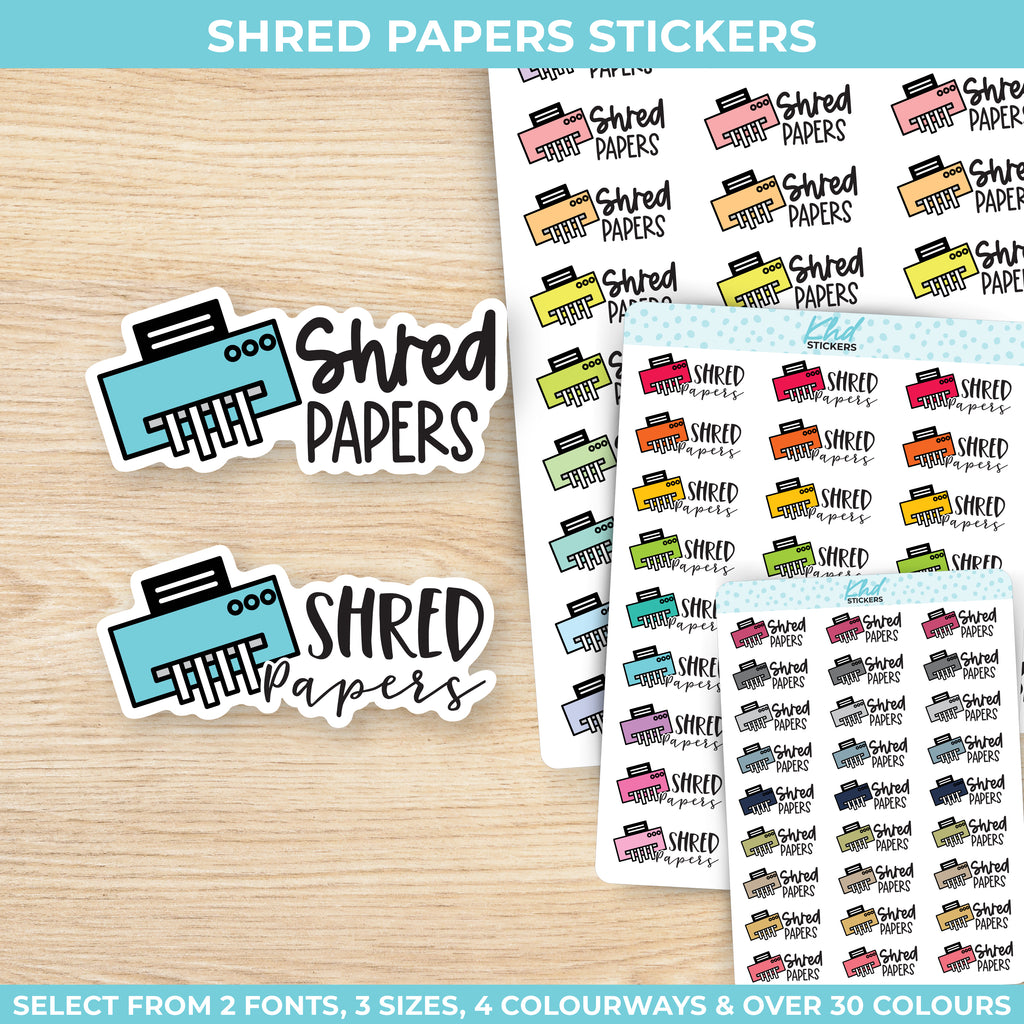 Shred Papers - Script Planner Stickers Small