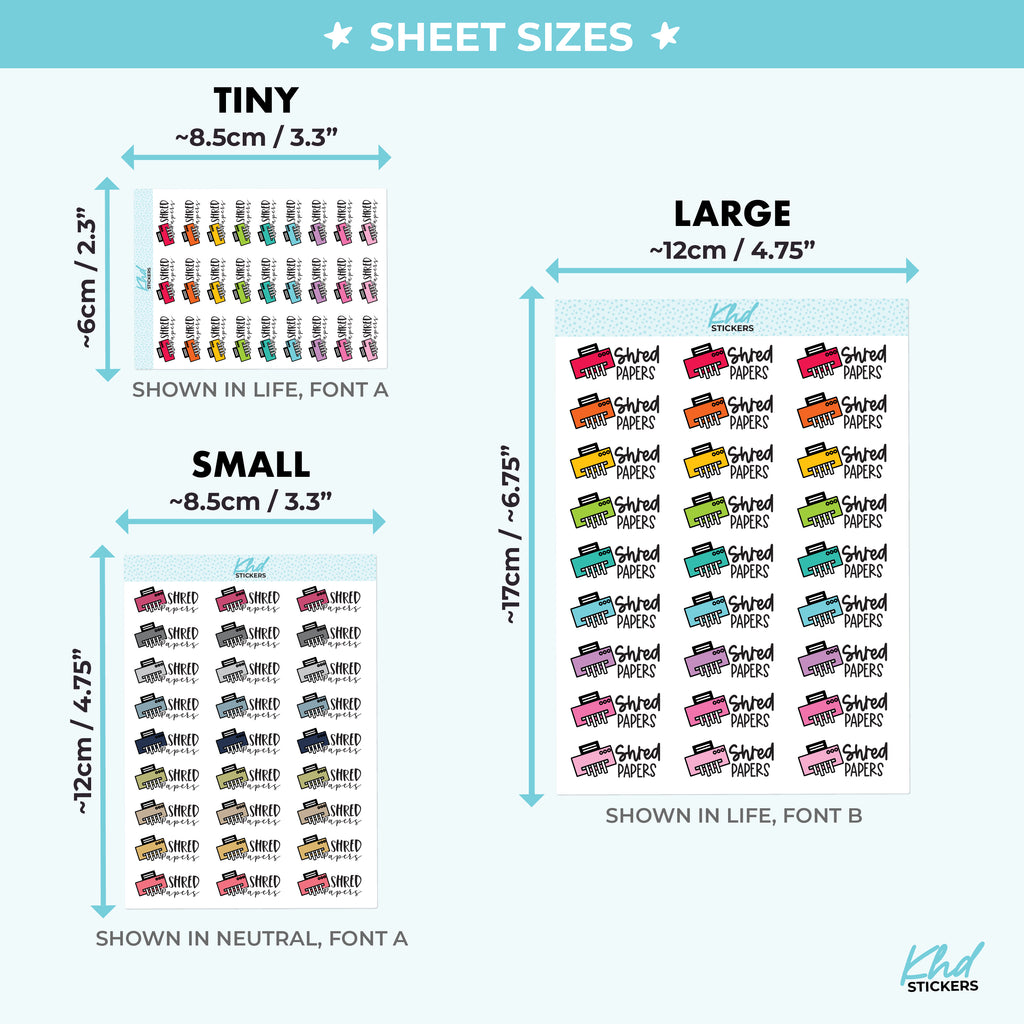 Shred Papers - Script Planner Stickers Small