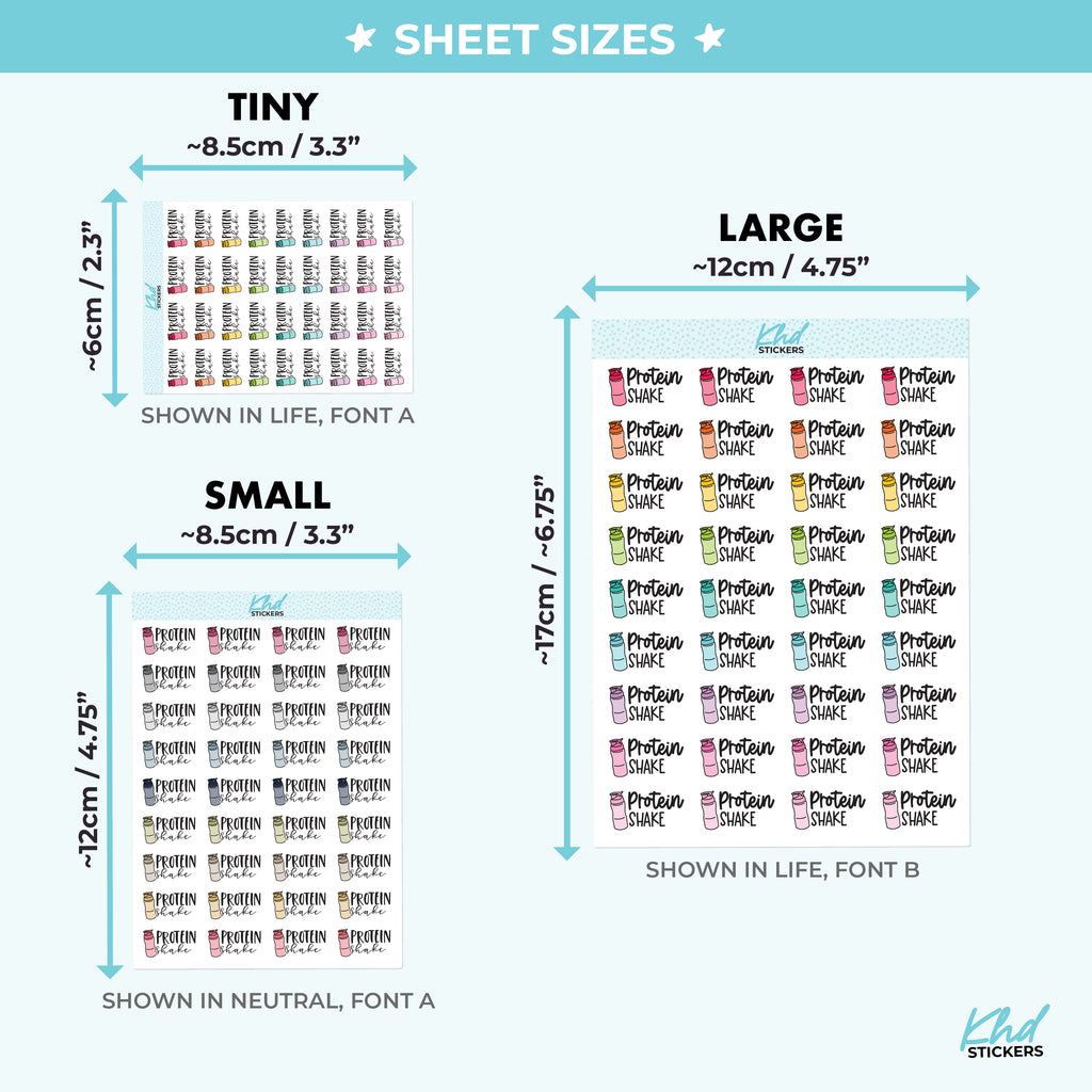 Protein Shake Planner Stickers Small