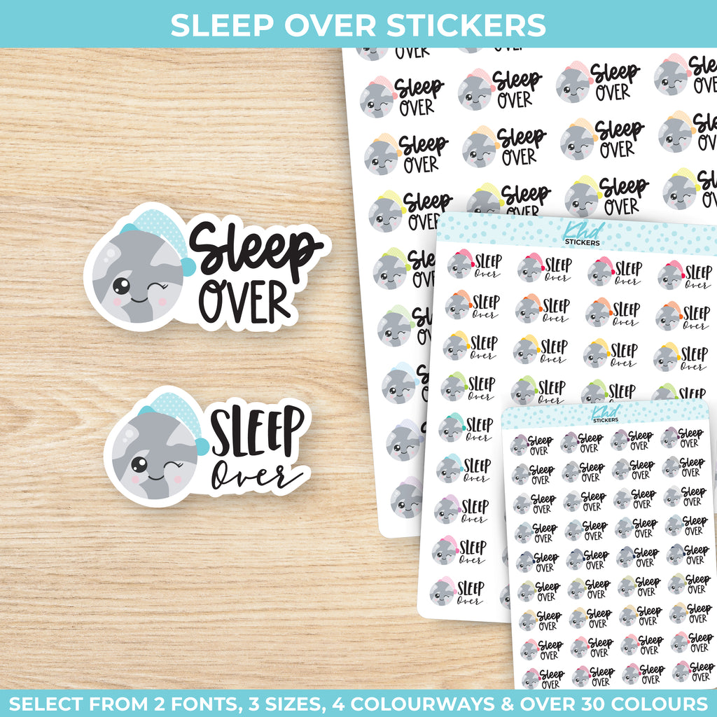 Sleep Over Stickers Small