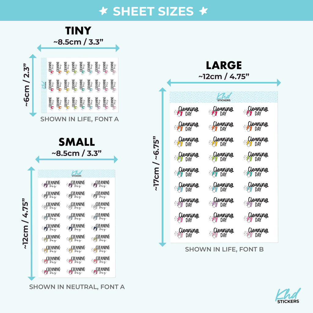 Cleaning Day Planner Stickers Small