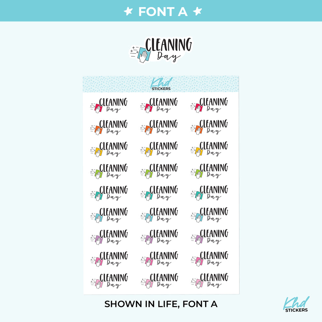 Cleaning Day Planner Stickers Small