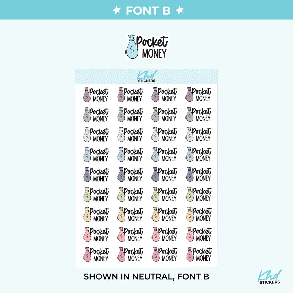 Pocket Money Planner Stickers Small