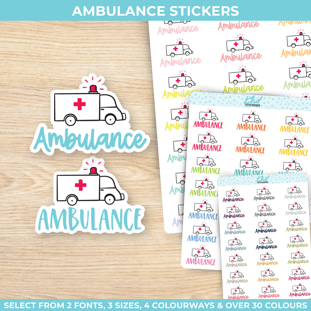 Ambulance Planner Stickers Small