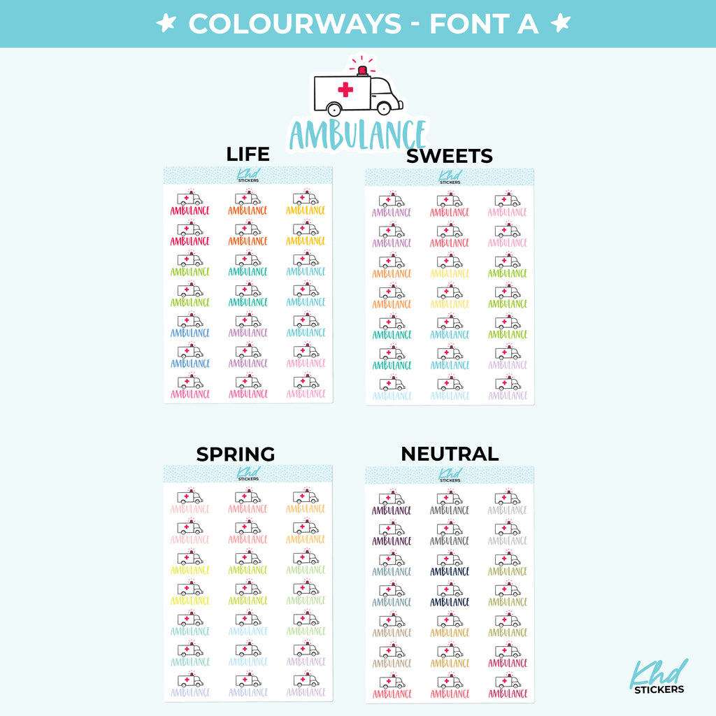 Ambulance Planner Stickers Small