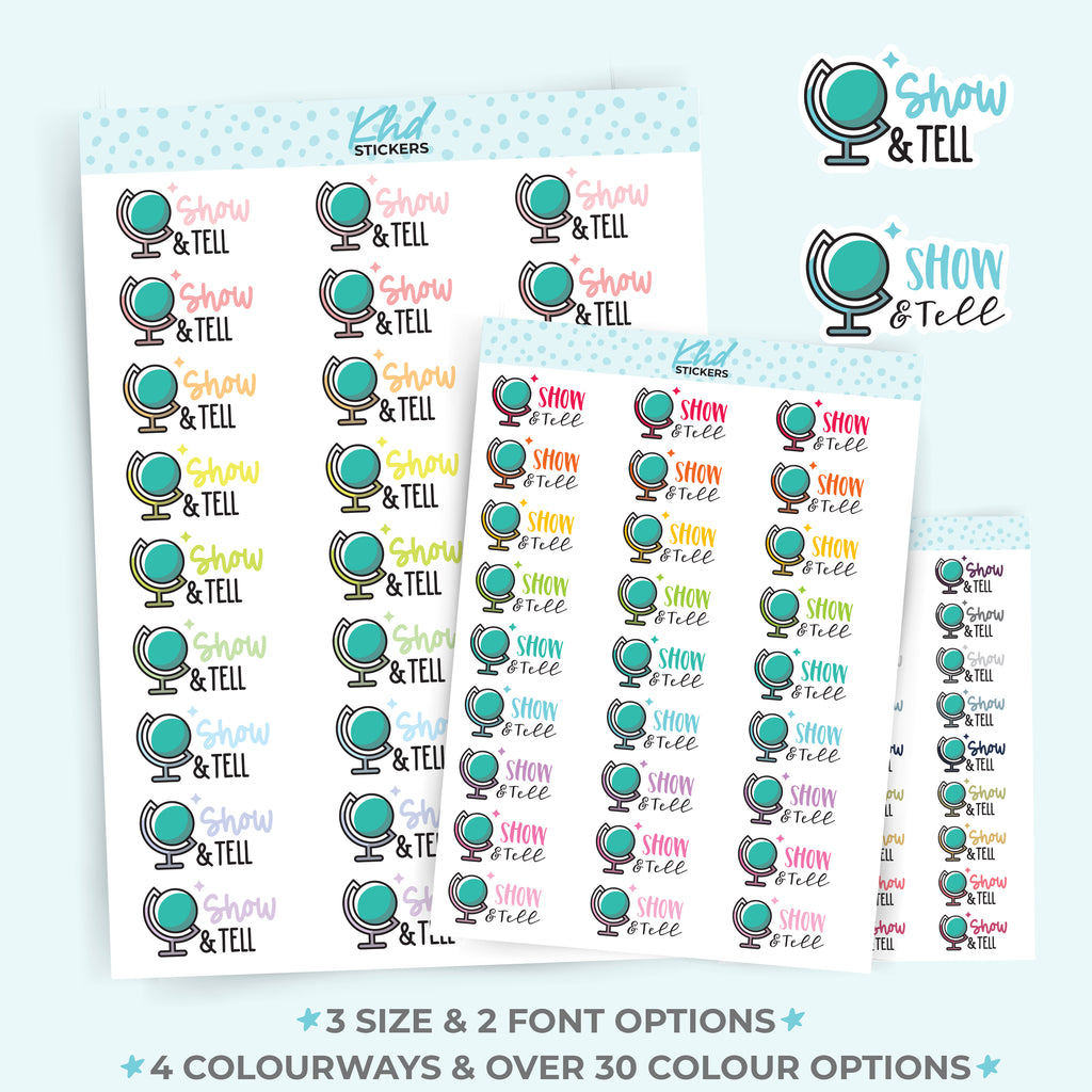 Show and Tell  Planner Stickers Small