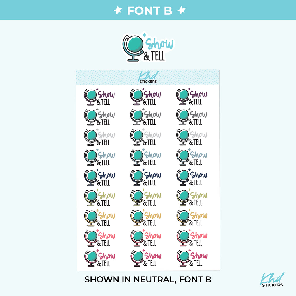 Show and Tell  Planner Stickers Small