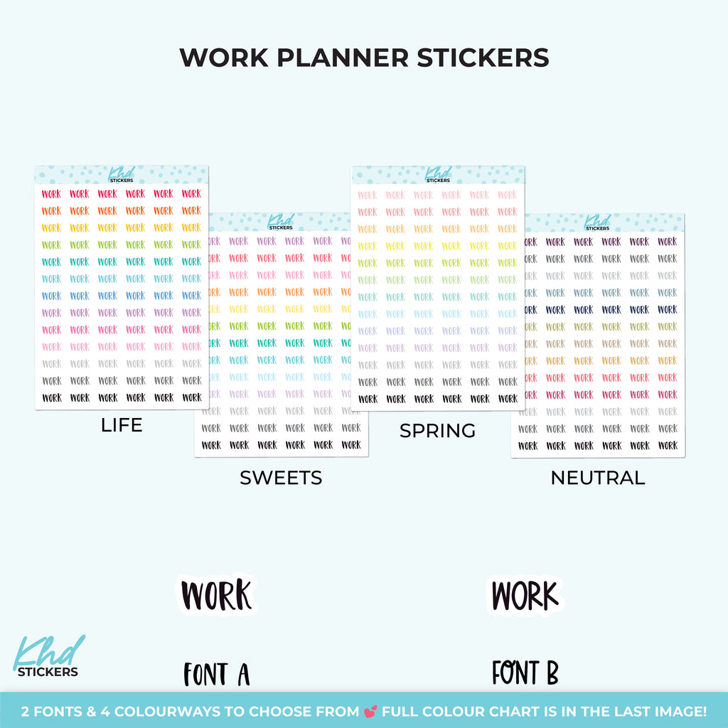 Work Planner Stickers Small
