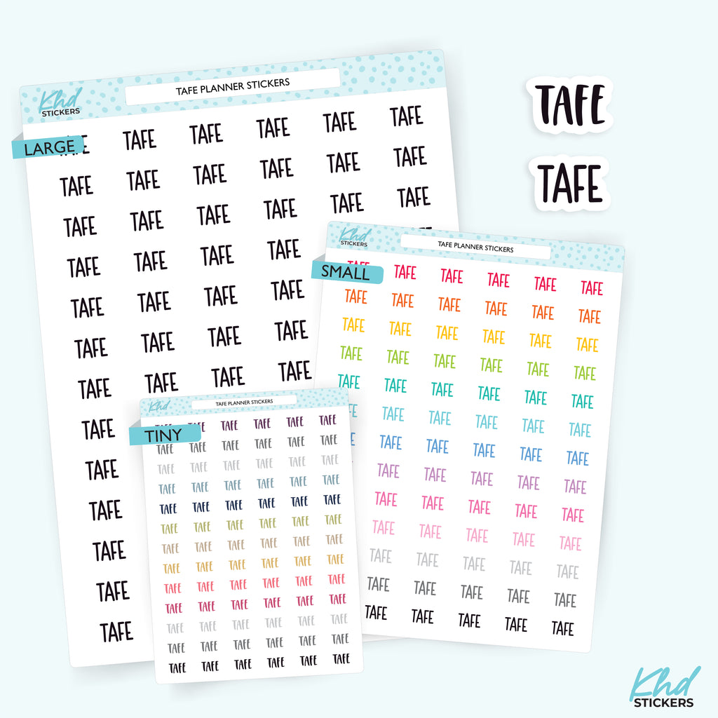 TAFE Planner Stickers Small