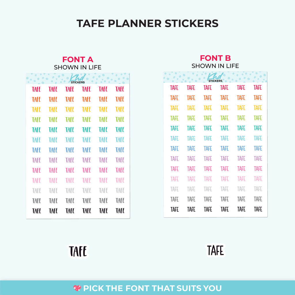 TAFE Planner Stickers Small