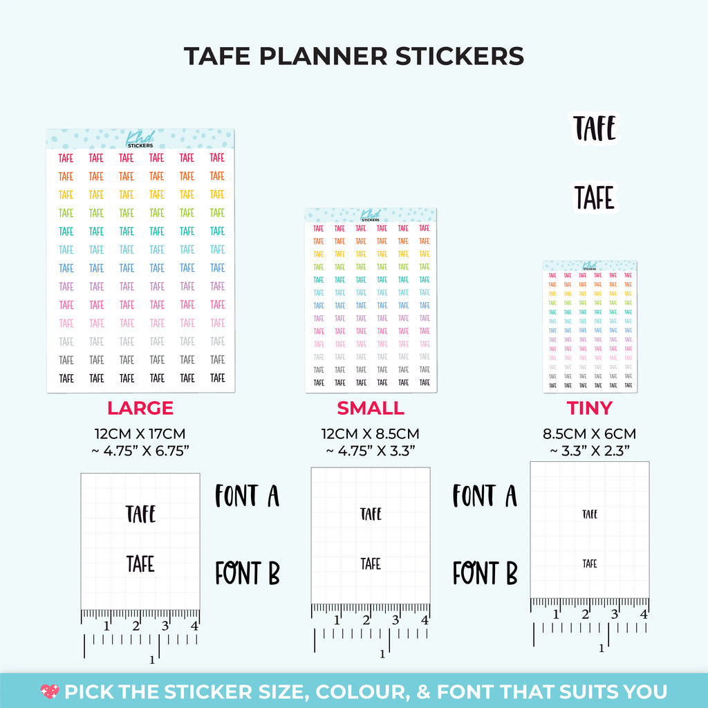 TAFE Planner Stickers Small