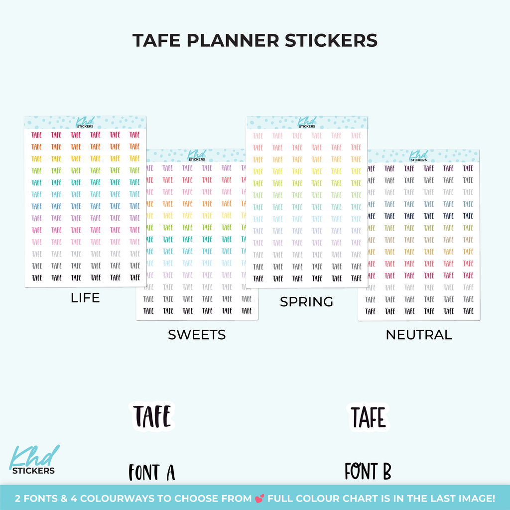 TAFE Planner Stickers Small