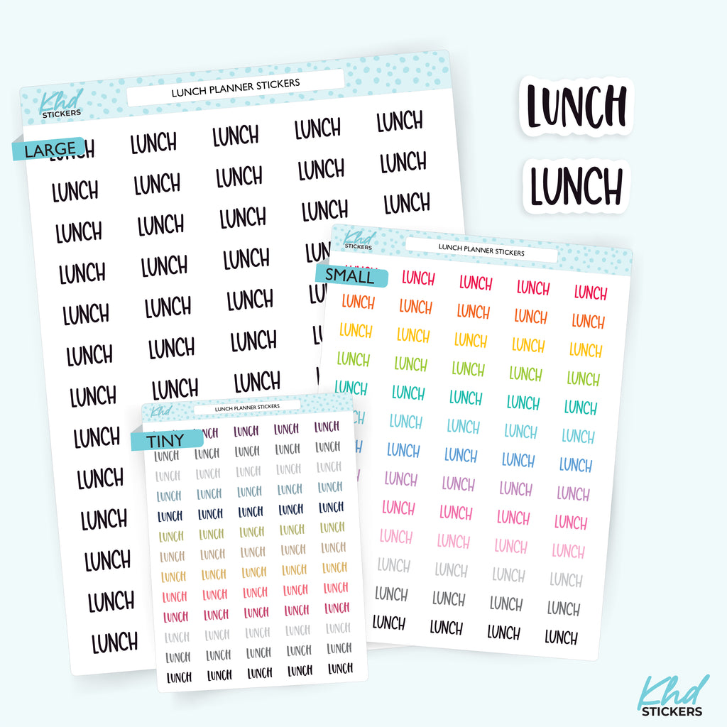 Lunch Planner Stickers Small