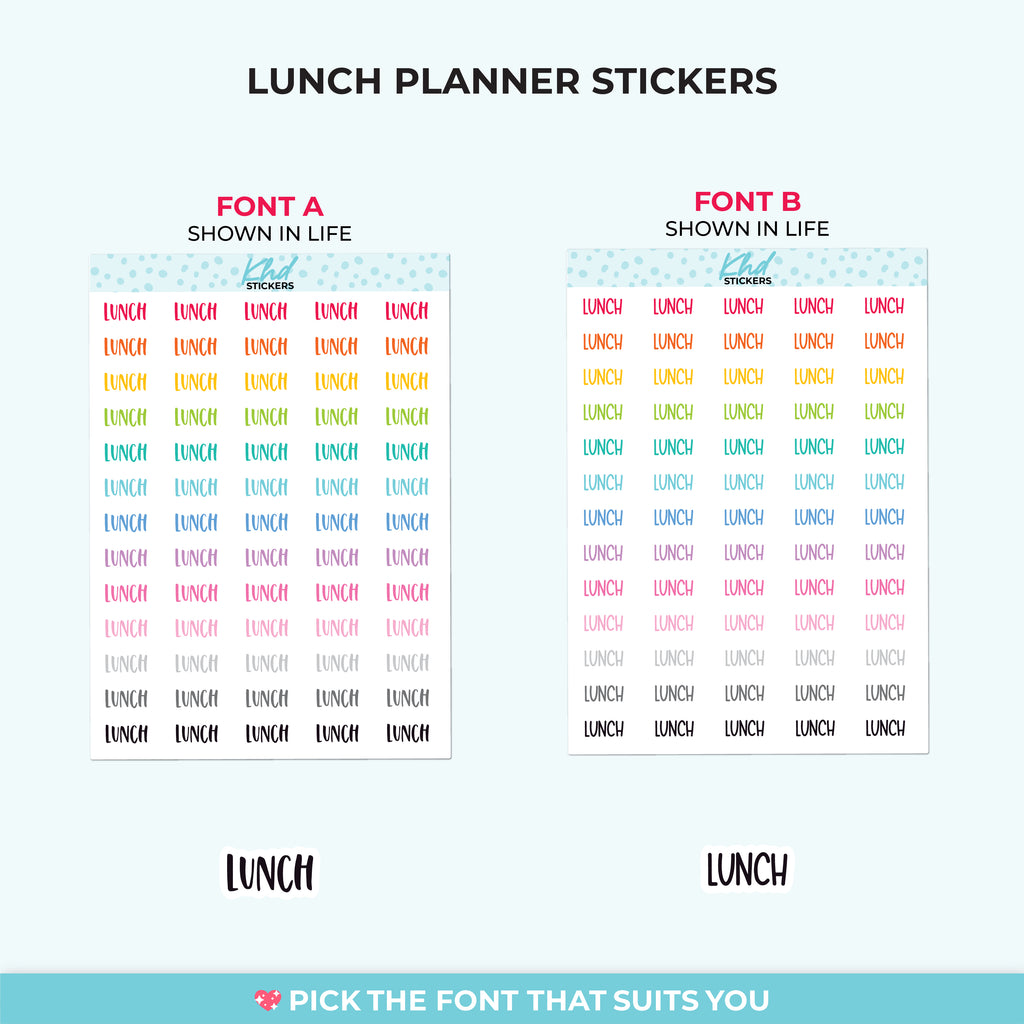 Lunch Planner Stickers Small