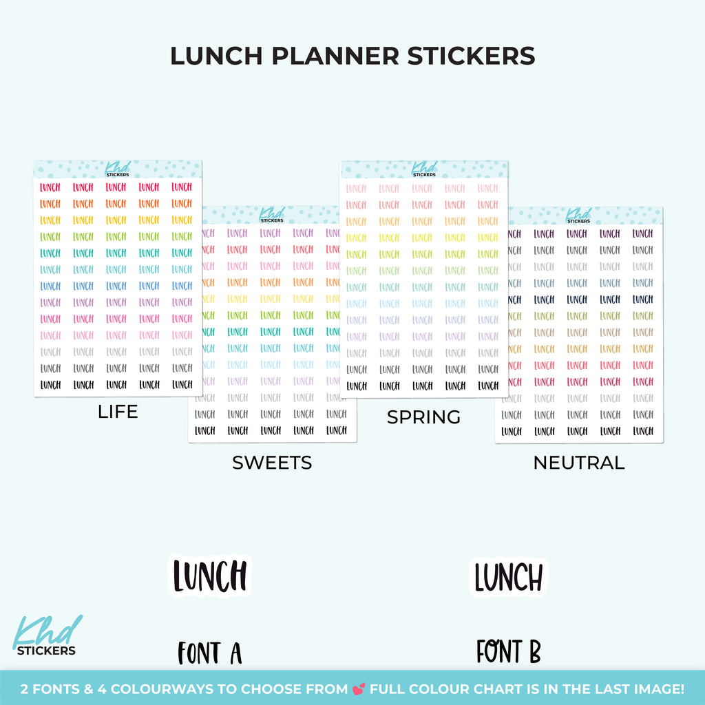 Lunch Planner Stickers Small