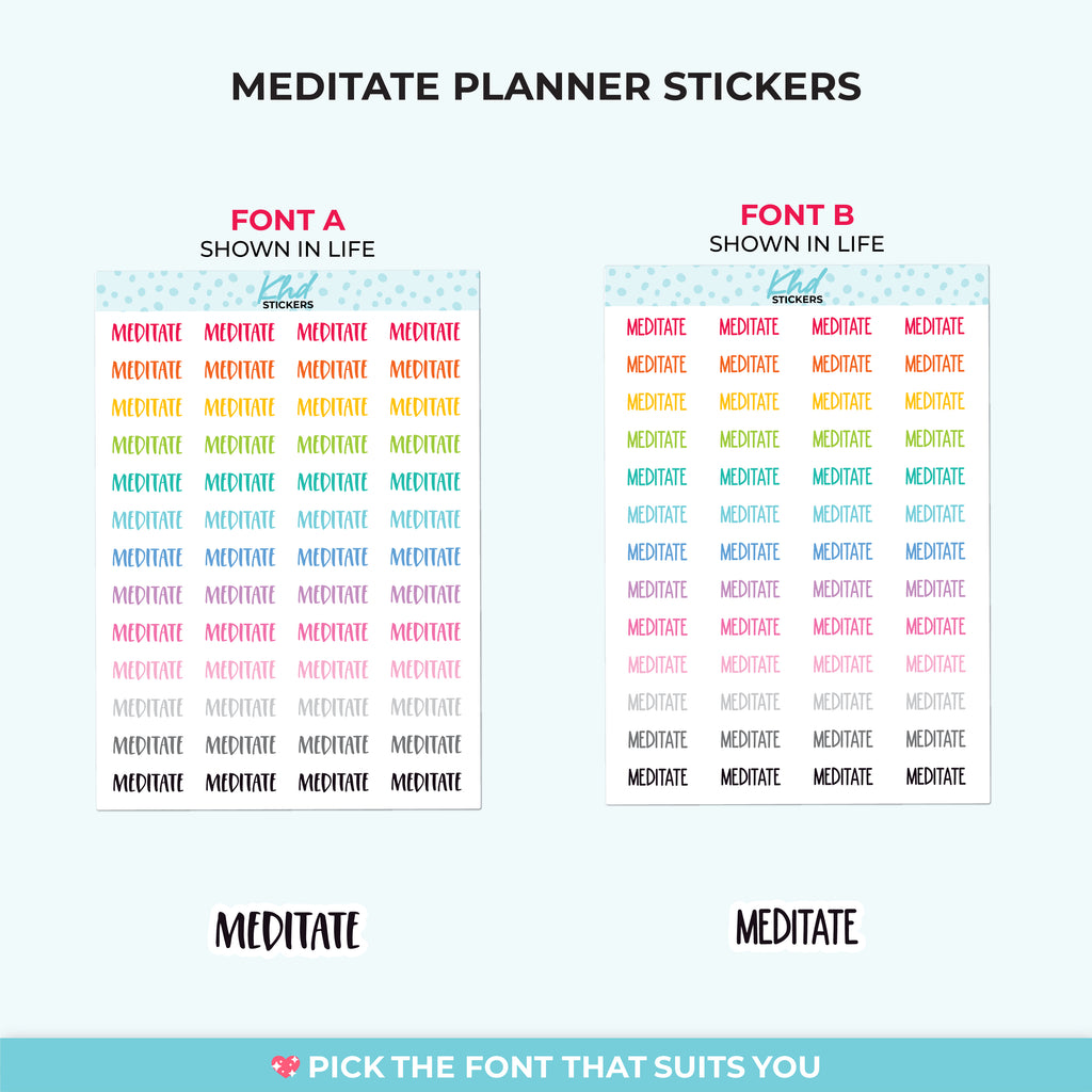 Meditate Planner Stickers Small