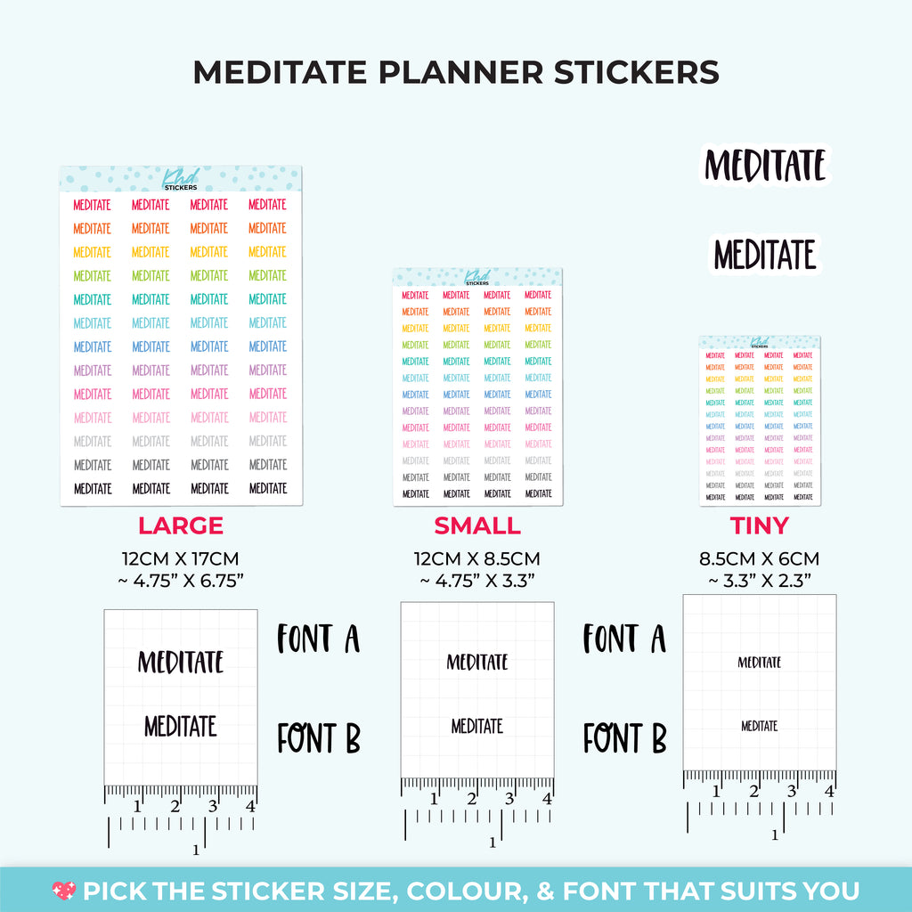 Meditate Planner Stickers Small
